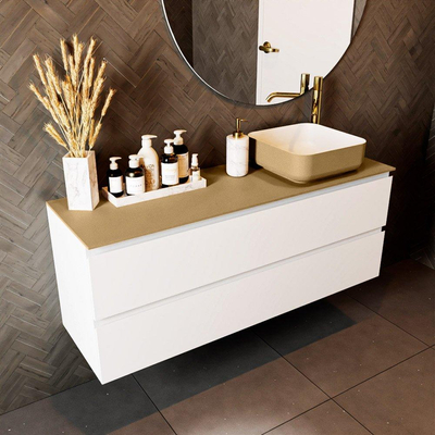 Mondiaz TOP 41 Topblad - 130x41x0.9cm - geschikt voor afdekplaat - Solid surface - Oro