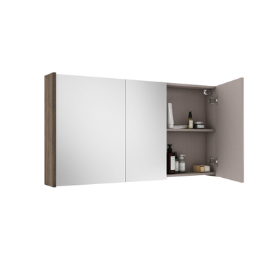 Adema Prime Spiegelkast - 120x63x16cm - inclusief zijpanelen - noten (hout)