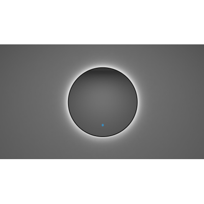 Wiesbaden Novi ronde spiegel met LED, dimbaar 60 cm mat zwart