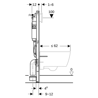 Geberit Duofix inbouwreservoir 112x12cm