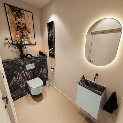 MONDIAZ TURE-DLUX 40cm toiletmeubel Greey. EDEN wastafel Lava positie rechts. Zonder kraangat.