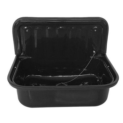 Xellanz Uitstortgootsteen - 50.5x33x37cm - plaatstaal - glans zwart