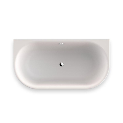 Plieger Kansas Halfvrijstaand bad - 155x80x60cm - met waterinlaat - met af- en overloopgarnituur - met poten - acryl - mat wit