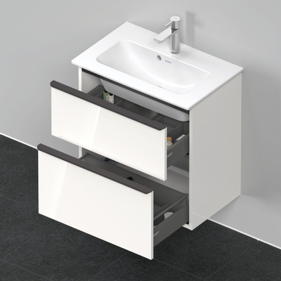 Duravit D-Neo wastafelonderkast 61x62.5x37.2cm 2 lades wit Hoogglans