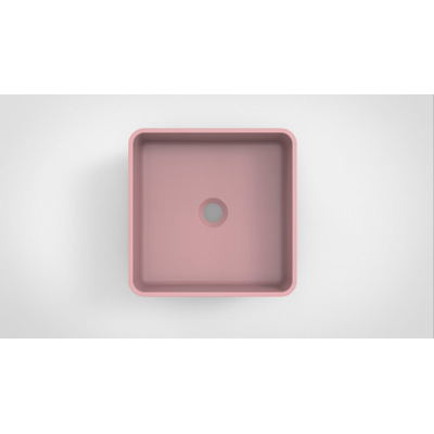Arcqua Case waskom - 37x37cm - Vierkant - Cast marble Roze Mat