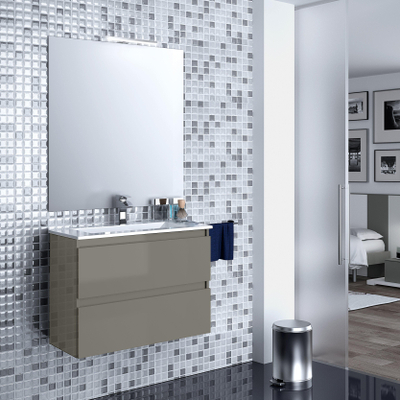 Adema Vygo Small Meubelwastafel - 60x40x2cm - 1 kraangat - keramiek - glans wit