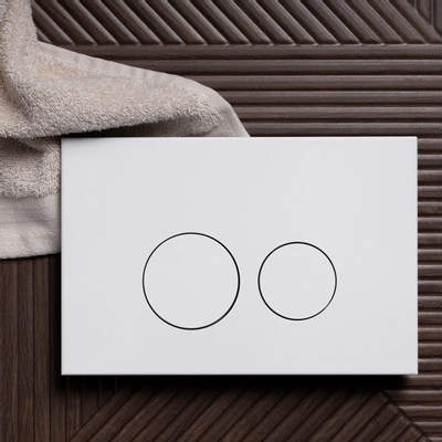 QeramiQ Push Bedieningsplaat - voor Geberit UP320 inbouwreservoir - dualflush - ronde knoppen - kunststof wit glans OUTLETSTORE