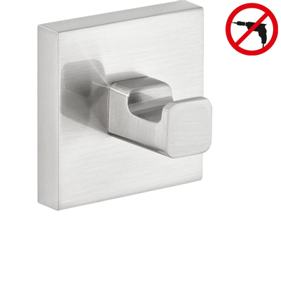 Tesa Exxclusiv Handdoekhaak 8x8.5x6.5cm zonder boren Zelfklevend Metaal roestvrij staal