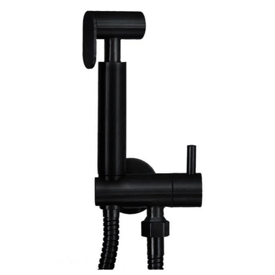 Wiesbaden 304 bidetset met handdouche en doucheslang mat zwart