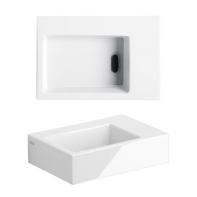Clou Flush 2 fontein - 36x24.5x9cm - zonder kraangat - met plug - keramiek Wit