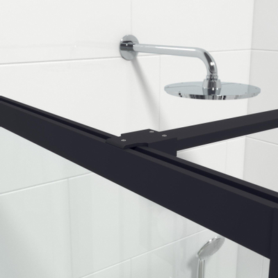 Saniclass Bellini Inloopdouche - 90x200cm - veiligheidsglas - mat zwarte lijst rondom - anti kalk