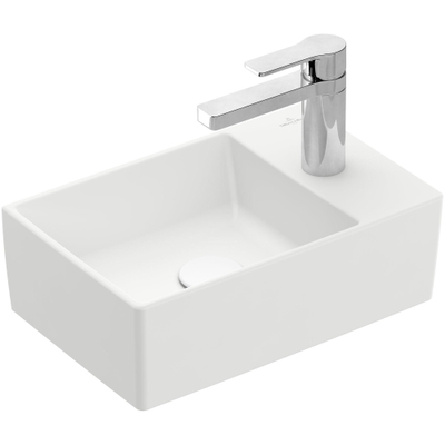 Villeroy & Boch Memento 2.0 fontein onderzijde geslepen 40x26cm zonder overloop 1 kraangat ceramic+ stone white