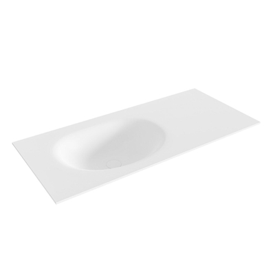 MONDIAZ MOON Talc solid surface inbouw wastafel 101cm Positie wasbak links