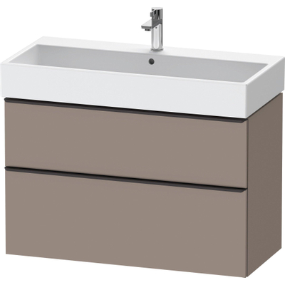 Duravit D-Neo wastafelonderkast 98.4x62.5x44.2cm 2 lades Basalt Mat