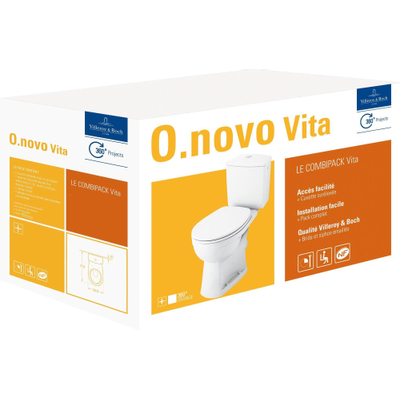 Villeroy en Boch O.novo Vita combi pack Vita met closetpot PK DirectFlush reservoir verhoogde closetzitting softclose wit