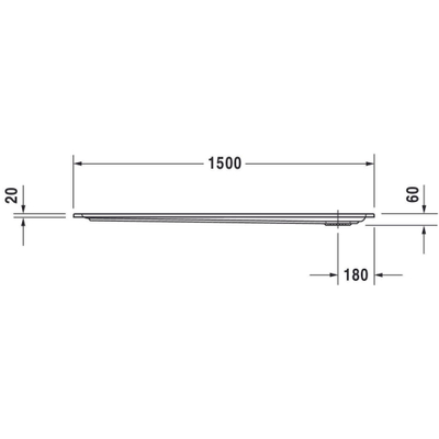 Duravit Starck Slimline douchebak acryl rechthoekig 150x75x6cm wit