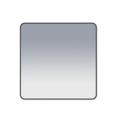 FugaFlow Eccelente Arredo 2.0 Square spiegel badkamerspiegel - 120x120cm - vierkant - afgerond - frame - mat zwart