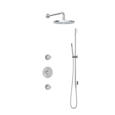 Hotbath Buddy IBS1 Regendoucheset - 2 stopkranen - 35cm wandarm - 30cm ronde hoofddouche - staafhanddouche - glijstang - chroom