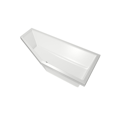 Xenz Society Compact ligbad - 170x75cm - met overloop - zonder afvoer - Hoekopstelling rechts - Acryl Wit