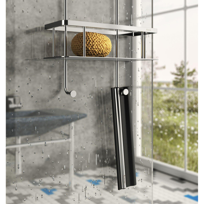 Smedbo Sideline Douchewisser - 24.5x5.2x2cm - Massief messing Zwart/Chroom