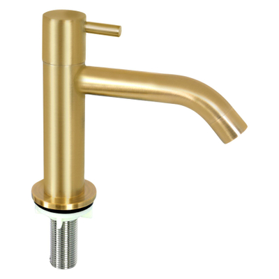 Differnz Hura fonteinset - 38x18x9cm - Rechthoek - 1 kraangat - Goud mat gebogen kraan - Beton Grijs