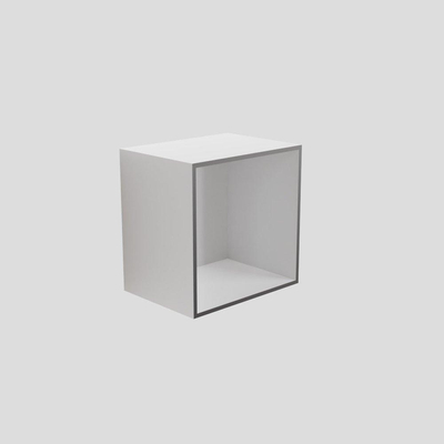 MONDIAZ Lagom Badkamernis 30cm inbouw opbouw Solid surface Talc SHOWROOMMODEL