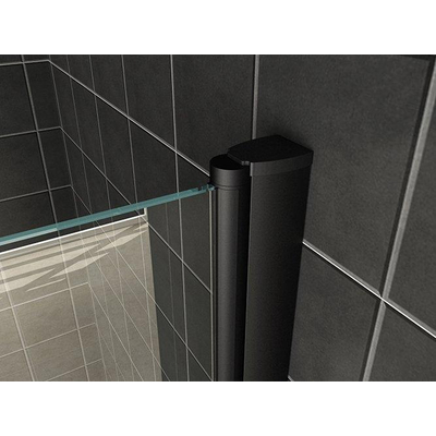 Wiesbaden Orbit badwand draaibaar 800 x 1500 x 6 mm nano helder glas/mat zwart