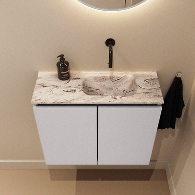 MONDIAZ TURE-DLUX 60cm toiletmeubel Cale. EDEN wastafel Glace positie rechts. Zonder kraangat.