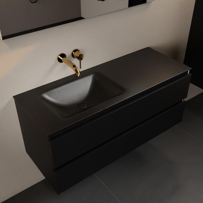 Mondiaz Aivy badmeubelset - 120x45x50cm - 0 kraangat - 1 wasbak urban Solid surface - Links - 2 lades - Zonder spiegel - MDF Urban