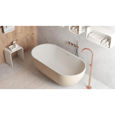 Ideavit Solidera vrijstaande badkuip - 170x80x55cm - incl. pop-up afvoer - grijsbeige mat