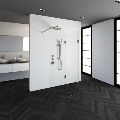 BRAUER Create Inloopdouche - reversed - 90x100cm - profielloos - antikalk - 8mm veiligheidsglas - geborsteld RVS