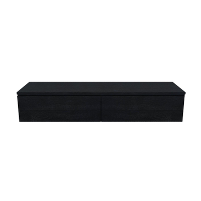 Arcqua Living Onderkast - 160x46x30cm - 2 lades - greeploos - gemelamineerd spaanplaat - oak black