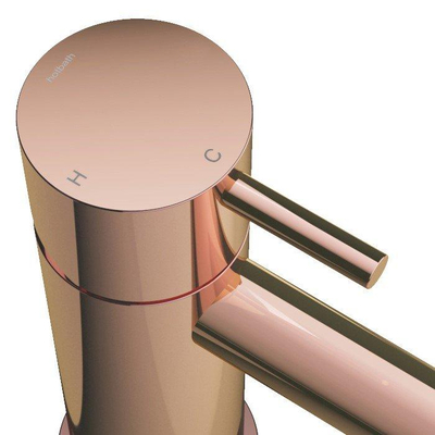 Hotbath Cobber lage wastafelmengkraan met gebogen uitloop zonder waste rose goud - licht beschadigd - OUTLET UDEN