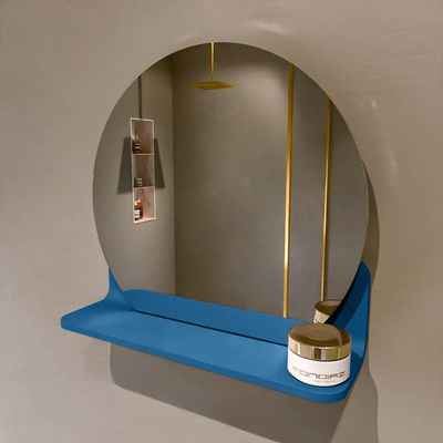 Mondiaz SPOT Badkamerspiegel - rond 40cm - spiegelplanchet - kleur Jeans