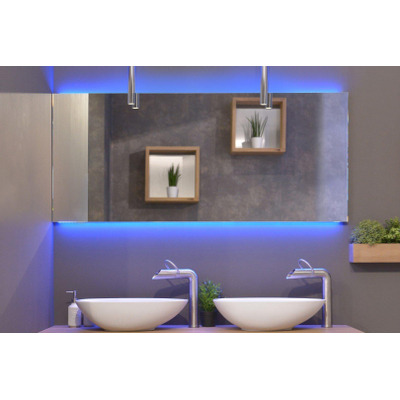 Looox C line spiegel - 160x70cm - led verlichting - boven en onder - aluminium