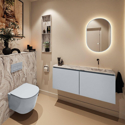 MONDIAZ TURE-DLUX 120cm toiletmeubel Clay. EDEN wastafel Glace positie rechts. Zonder kraangat.