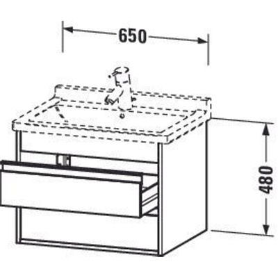 Duravit Ketho Wastafelonderkast 65x45.5x48cm Standaard greep met softclose spaanplaat wit Mat