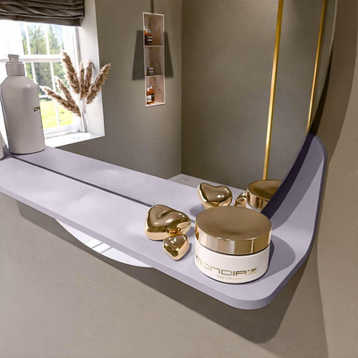 Mondiaz SPOT Badkamerspiegel - rond 60cm - spiegelplanchet - kleur Cale