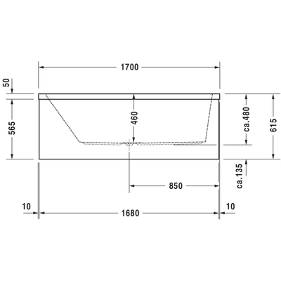 Duravit Vero bad 170x48x75cm acryl wit