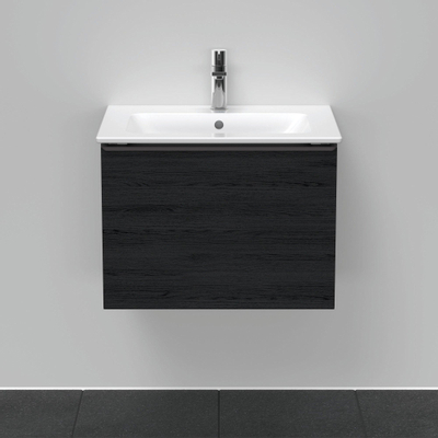 Duravit D-Neo wastafelonderkast 61x44x46.2cm 1 lade Eiken (zwart) Mat