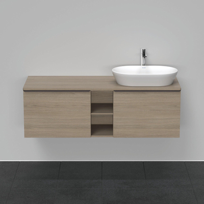 Duravit D-Neo wastafelonderkast 140x45.9x55cm 2 lades Eiken (terra) Mat