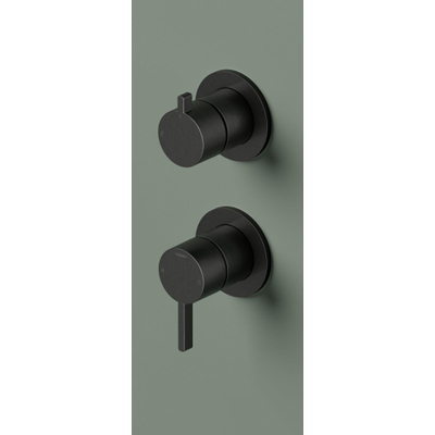 Hotbath Ace Afbouwdeel - mengkraan - 2-weg omstel - zwart geborsteld PVD