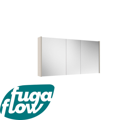 FugaFlow Eccelente Arredo spiegel badkamer spiegelkast - 120x63x16cm -inclusief zijpanelen - cotton (beige)