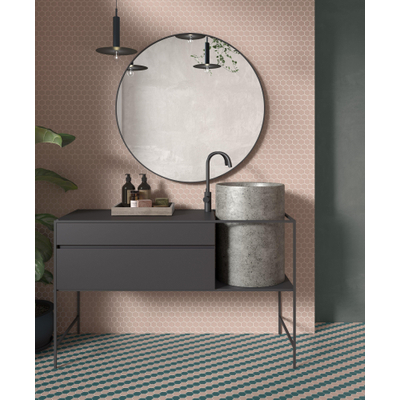 SAMPLE By Goof mozaiek hexagon pink Wandtegel Mozaiek Mat Roze