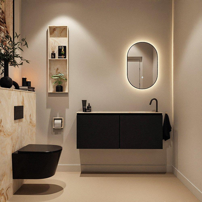 MONDIAZ TURE-DLUX 120cm toiletmeubel Urban. EDEN wastafel Frappe positie rechts. Met 1 kraangat.