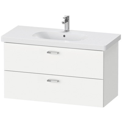 Duravit XBase Wastafelonderkast 100x45.8x56cm Standaard greep met softclose spaanplaat wit Mat