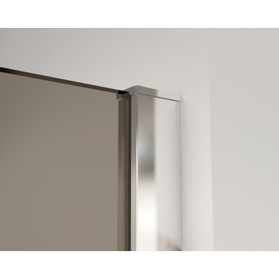 Fortifura Galeria inloopdouche - 90x200cm - rookglas - wandarm - chroom