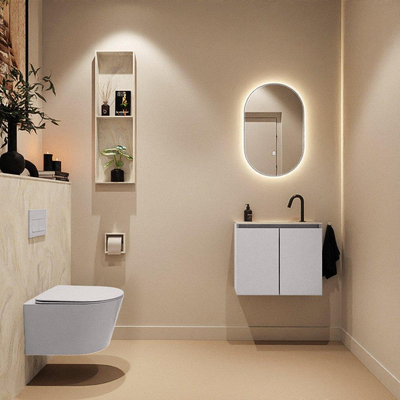 MONDIAZ TURE-DLUX 60cm toiletmeubel Cale. EDEN wastafel Ostra positie midden. Met 1 kraangat.