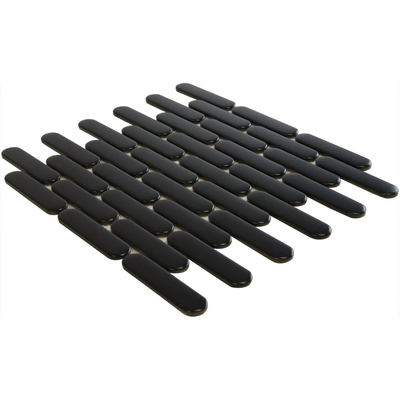 The Mosaic Factory Sevilla mozaïektegel - 30x30cm - wand en vloertegel - Ovaal - Porselein Black Mat