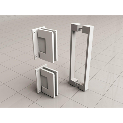 Wiesbaden Less scharnierset en greep voor profielloze nisdeur mat wit